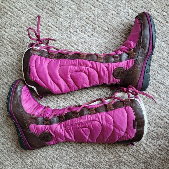 TIMBERLAND CASTLE MOUNTAIN LACE-UP TALL QUILTED WINTER BOOTS SMARTWOOL SZ 7 M - Picture 7 of 16